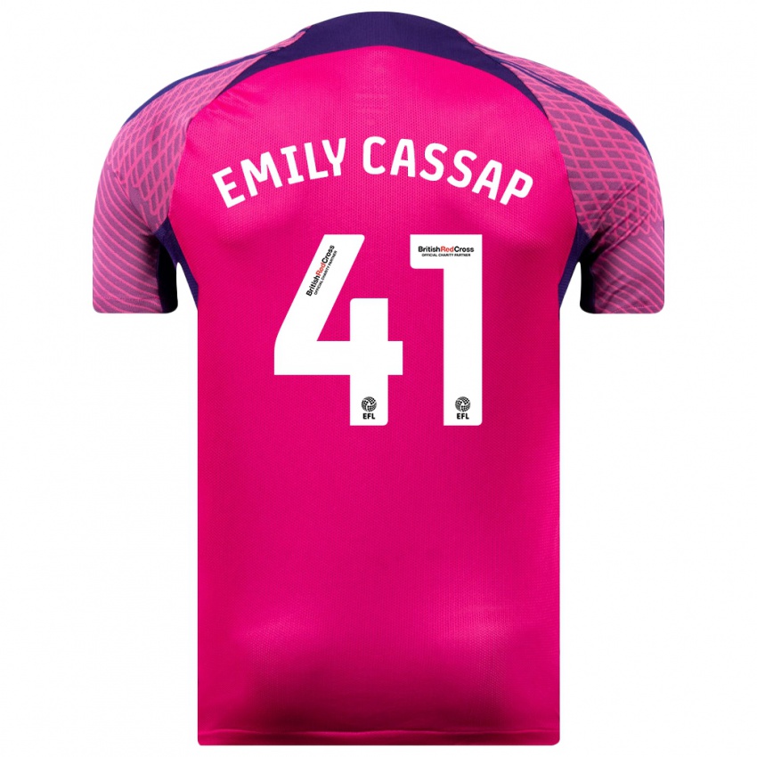 Gyermek Emily Cassap #41 Lila Idegenbeli Jersey 2023/24 Mez Póló Ing