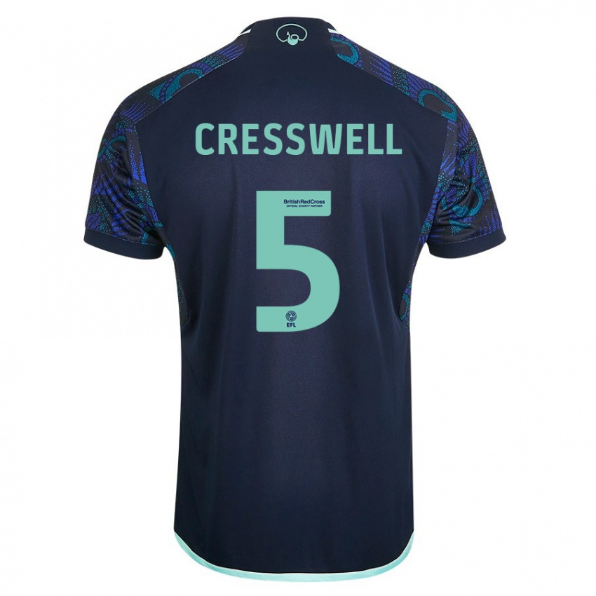 Gyermek Charlie Cresswell #5 Kék Idegenbeli Jersey 2023/24 Mez Póló Ing