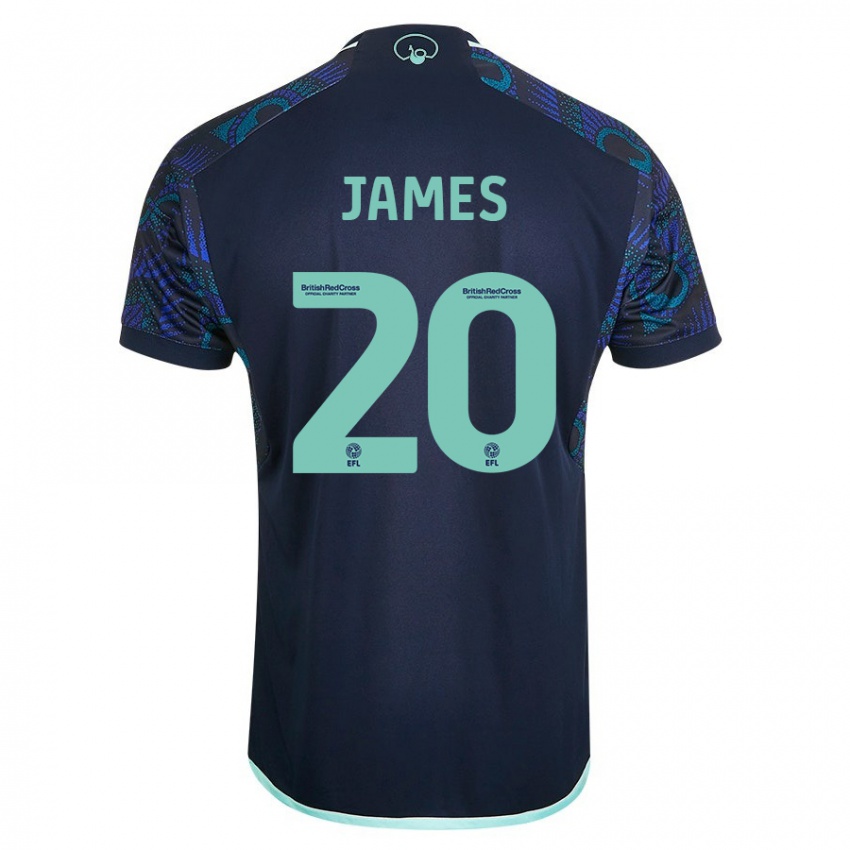Gyermek Daniel James #20 Kék Idegenbeli Jersey 2023/24 Mez Póló Ing