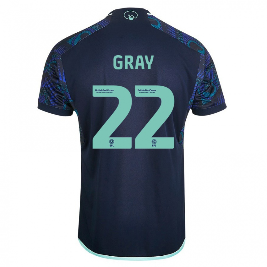 Gyermek Archie Gray #22 Kék Idegenbeli Jersey 2023/24 Mez Póló Ing