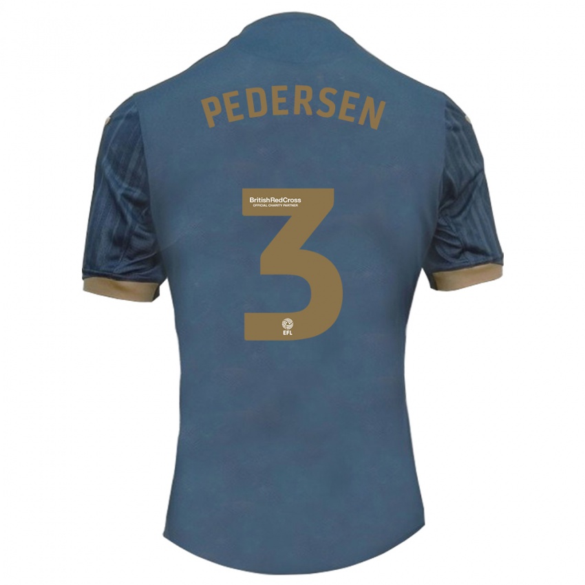 Gyermek Kristian Pedersen #3 Sötét Kékeszöld Idegenbeli Jersey 2023/24 Mez Póló Ing