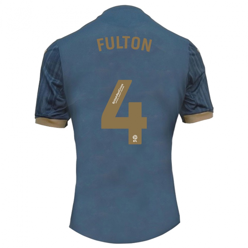 Gyermek Jay Fulton #4 Sötét Kékeszöld Idegenbeli Jersey 2023/24 Mez Póló Ing