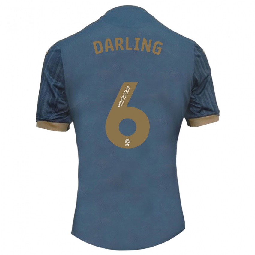 Gyermek Harry Darling #6 Sötét Kékeszöld Idegenbeli Jersey 2023/24 Mez Póló Ing