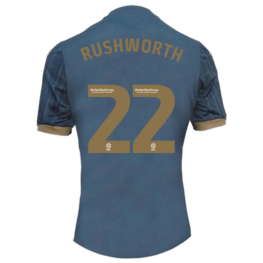 Gyermek Carl Rushworth #22 Sötét Kékeszöld Idegenbeli Jersey 2023/24 Mez Póló Ing