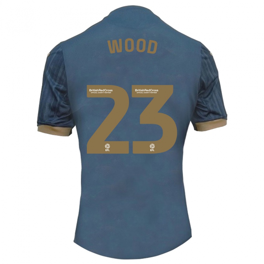 Gyermek Nathan Wood #23 Sötét Kékeszöld Idegenbeli Jersey 2023/24 Mez Póló Ing