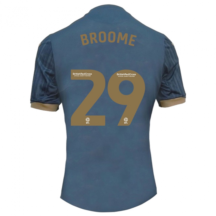 Gyermek Nathan Broome #29 Sötét Kékeszöld Idegenbeli Jersey 2023/24 Mez Póló Ing