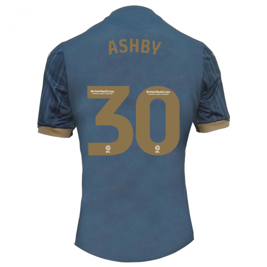 Gyermek Harrison Ashby #30 Sötét Kékeszöld Idegenbeli Jersey 2023/24 Mez Póló Ing