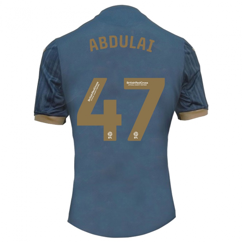 Gyermek Azeem Abdulai #47 Sötét Kékeszöld Idegenbeli Jersey 2023/24 Mez Póló Ing