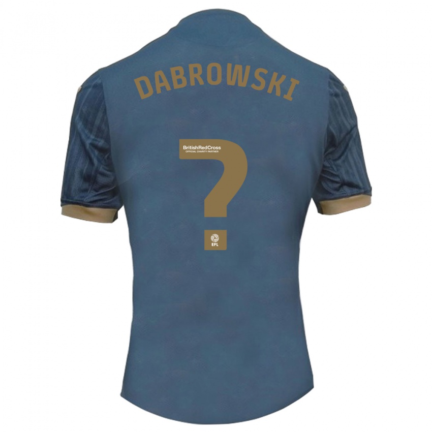 Gyermek Sebastian Dabrowski #0 Sötét Kékeszöld Idegenbeli Jersey 2023/24 Mez Póló Ing