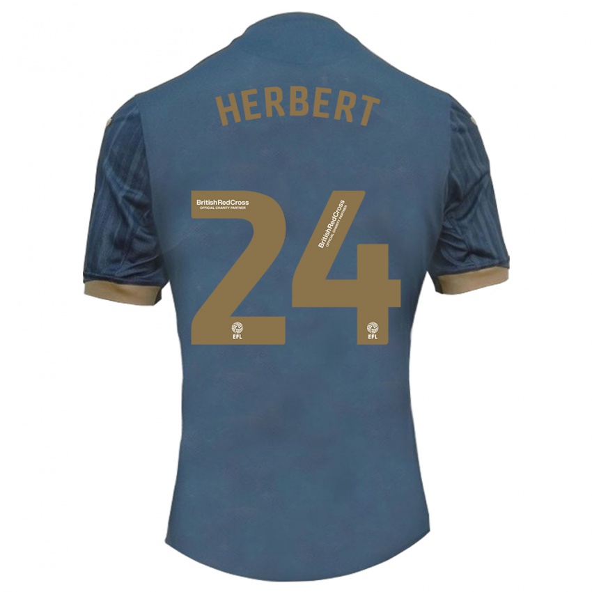 Gyermek Chelsea Herbert #24 Sötét Kékeszöld Idegenbeli Jersey 2023/24 Mez Póló Ing