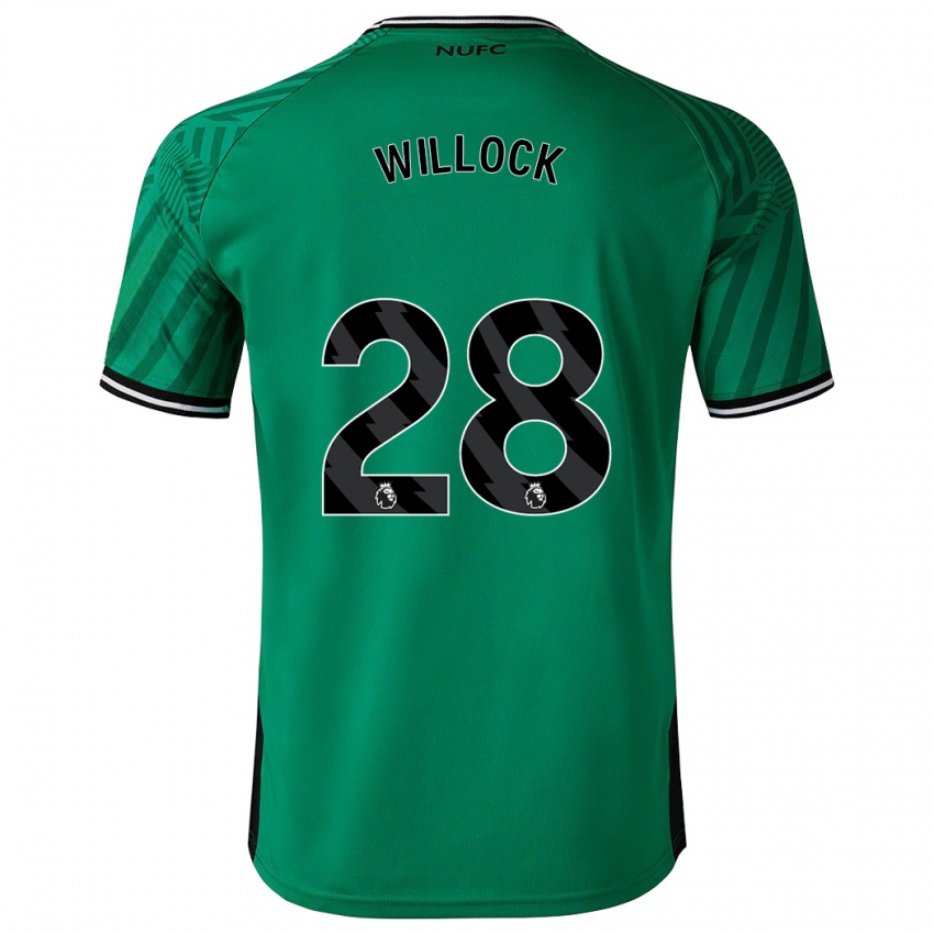 Gyermek Joe Willock #28 Zöld Idegenbeli Jersey 2023/24 Mez Póló Ing