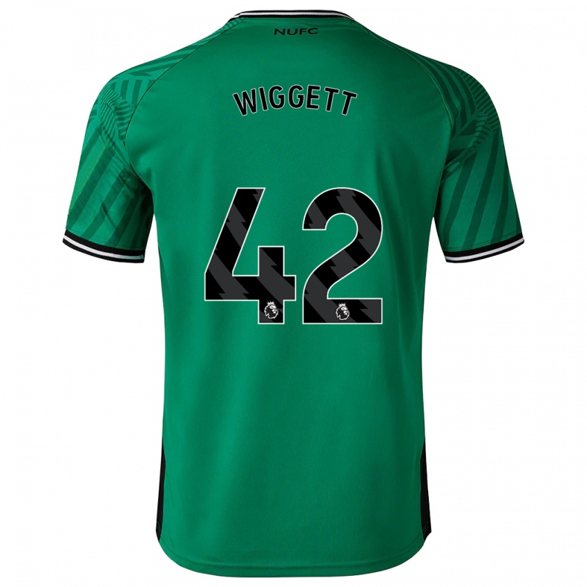 Gyermek Charlie Wiggett #42 Zöld Idegenbeli Jersey 2023/24 Mez Póló Ing