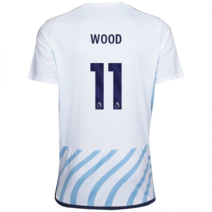 Gyermek Chris Wood #11 Fehér Kék Idegenbeli Jersey 2023/24 Mez Póló Ing