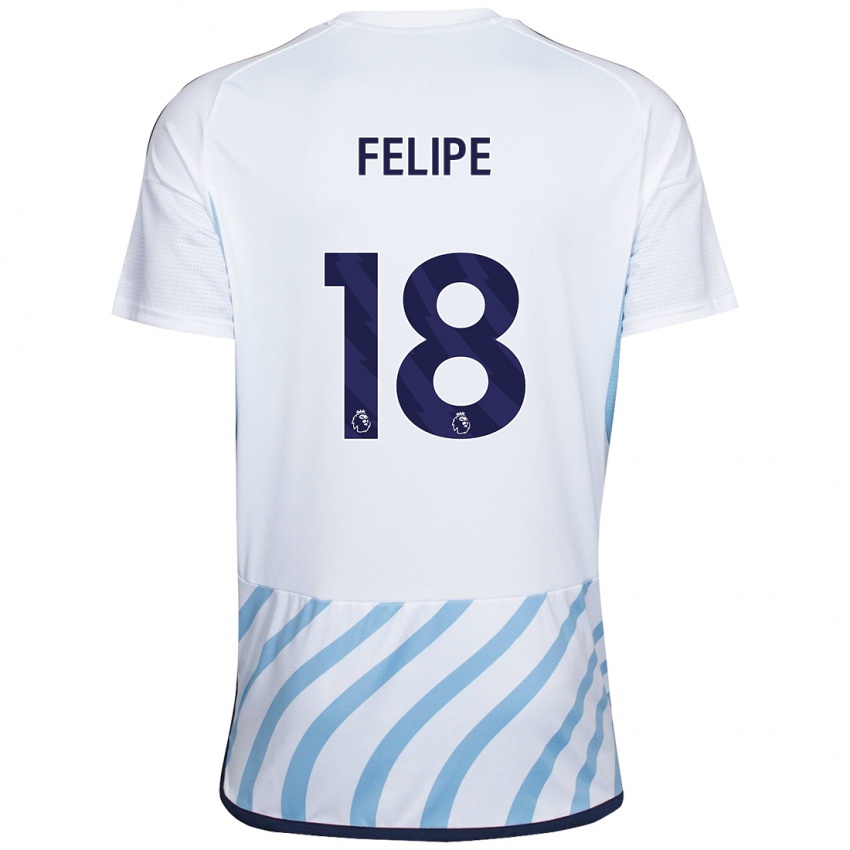 Gyermek Felipe #18 Fehér Kék Idegenbeli Jersey 2023/24 Mez Póló Ing