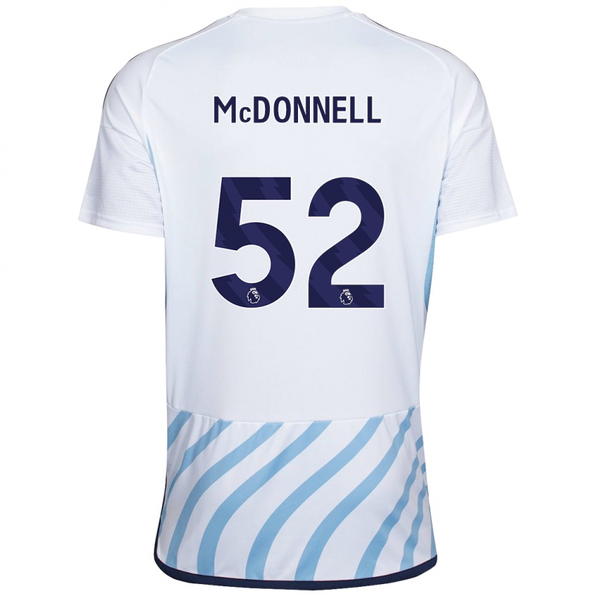 Gyermek Jamie Mcdonnell #52 Fehér Kék Idegenbeli Jersey 2023/24 Mez Póló Ing