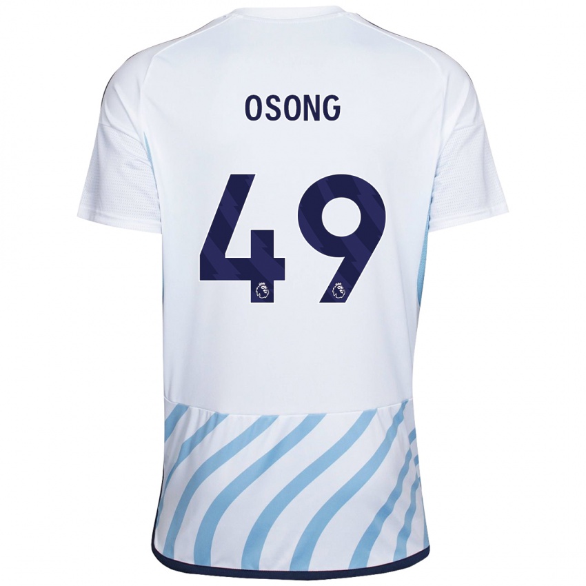 Gyermek Detlef Esapa Osong #49 Fehér Kék Idegenbeli Jersey 2023/24 Mez Póló Ing