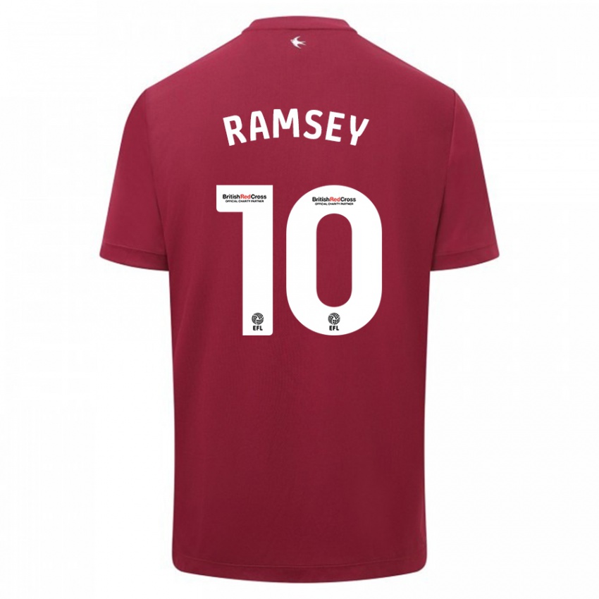 Gyermek Aaron Ramsey #10 Piros Idegenbeli Jersey 2023/24 Mez Póló Ing