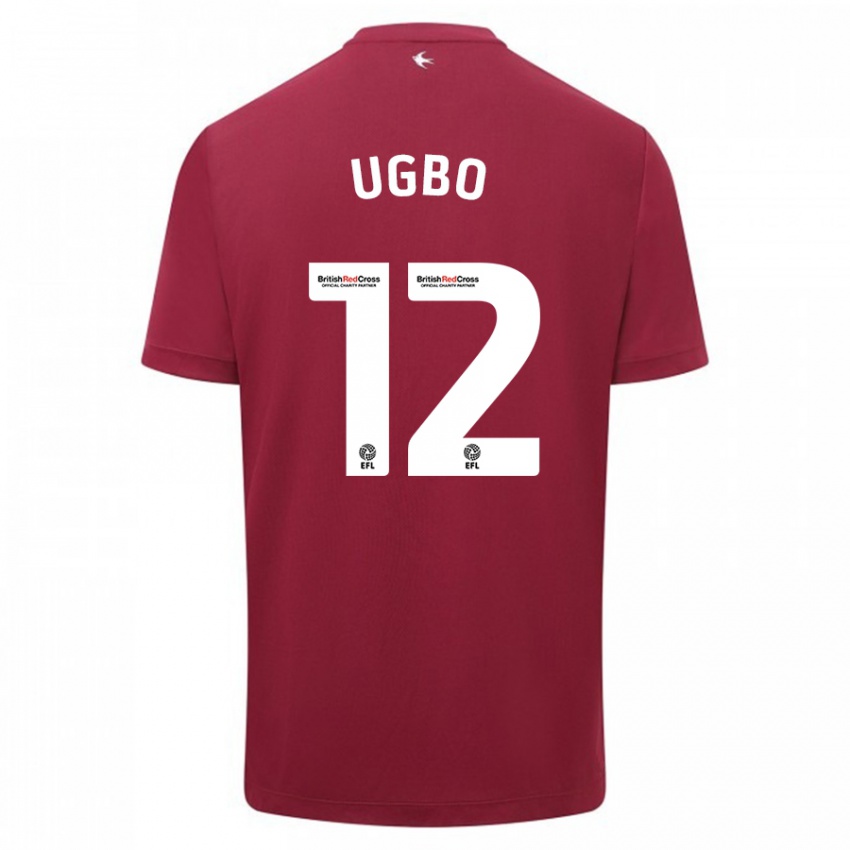 Gyermek Iké Ugbo #12 Piros Idegenbeli Jersey 2023/24 Mez Póló Ing