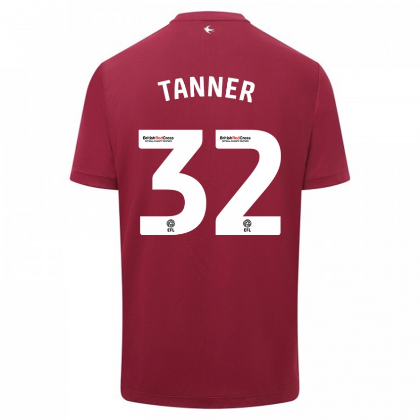 Gyermek Ollie Tanner #32 Piros Idegenbeli Jersey 2023/24 Mez Póló Ing