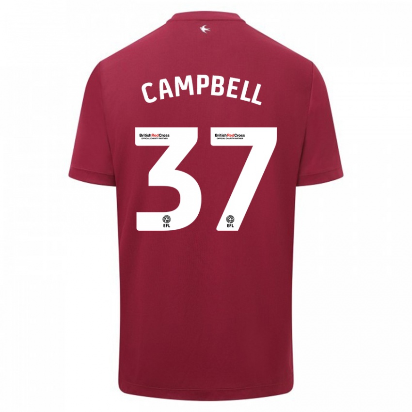 Gyermek Vontae Daley-Campbell #37 Piros Idegenbeli Jersey 2023/24 Mez Póló Ing