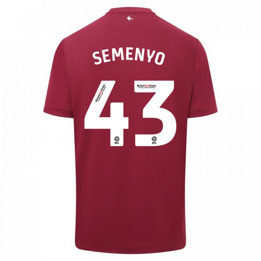 Gyermek Jai Semenyo #43 Piros Idegenbeli Jersey 2023/24 Mez Póló Ing