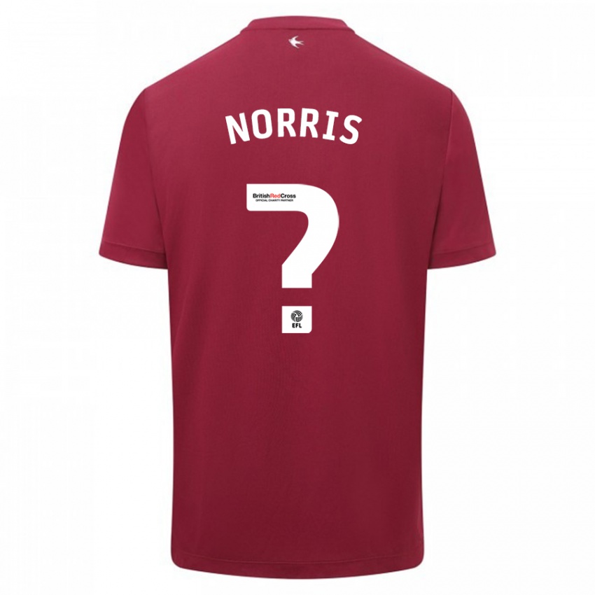 Gyermek Jacob Norris #0 Piros Idegenbeli Jersey 2023/24 Mez Póló Ing