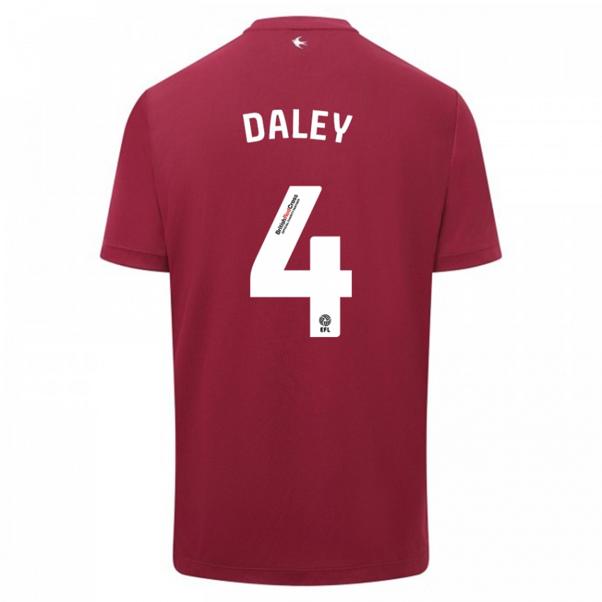 Gyermek Hannah Daley #4 Piros Idegenbeli Jersey 2023/24 Mez Póló Ing