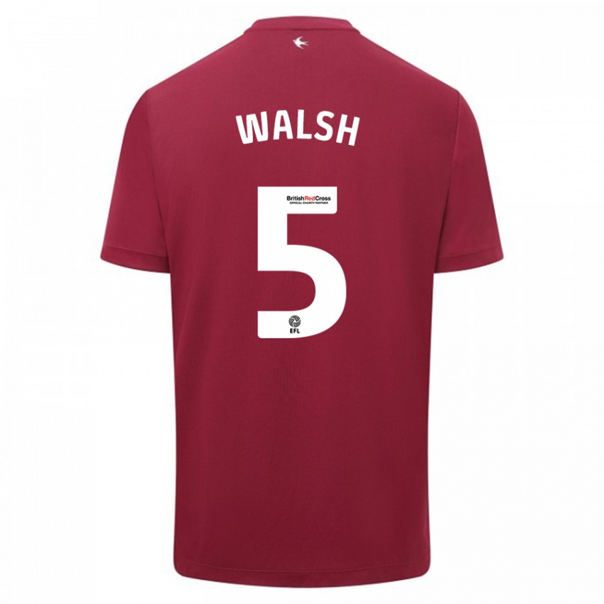 Gyermek Siobhan Walsh #5 Piros Idegenbeli Jersey 2023/24 Mez Póló Ing