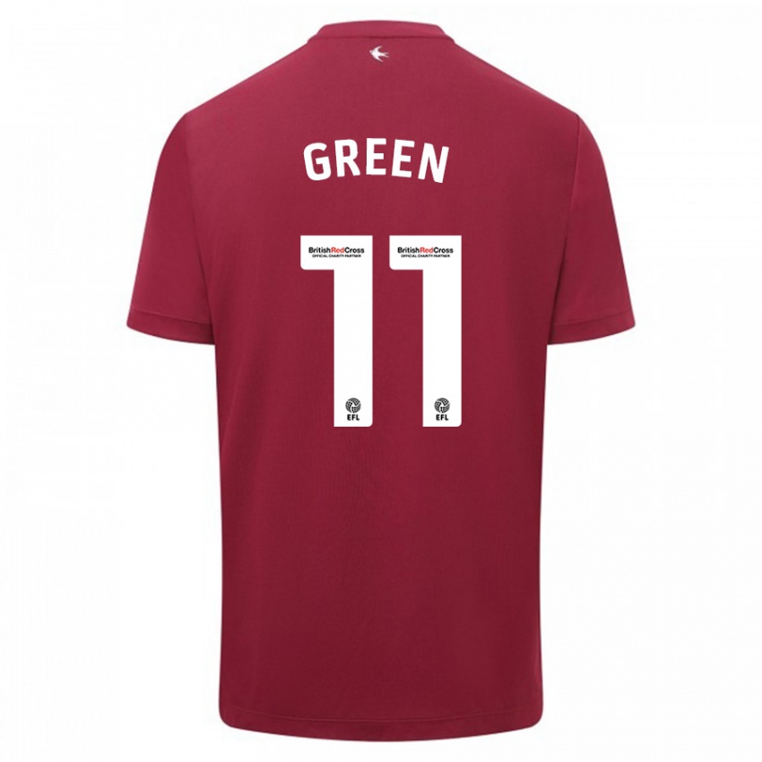 Gyermek Danielle Green #11 Piros Idegenbeli Jersey 2023/24 Mez Póló Ing