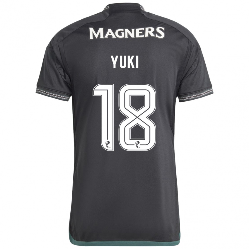 Gyermek Yuki Kobayashi #18 Fekete Idegenbeli Jersey 2023/24 Mez Póló Ing