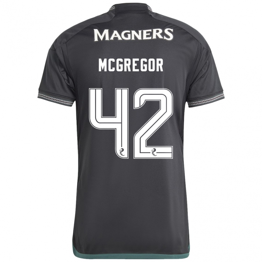 Gyermek Callum Mcgregor #42 Fekete Idegenbeli Jersey 2023/24 Mez Póló Ing