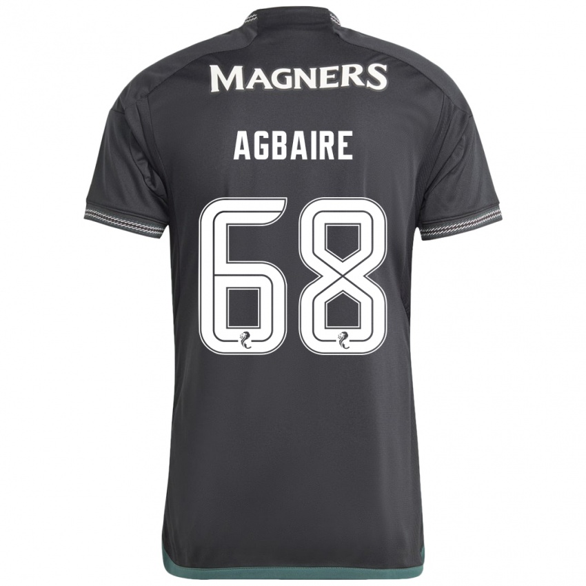 Gyermek Lenny Agbaire #68 Fekete Idegenbeli Jersey 2023/24 Mez Póló Ing