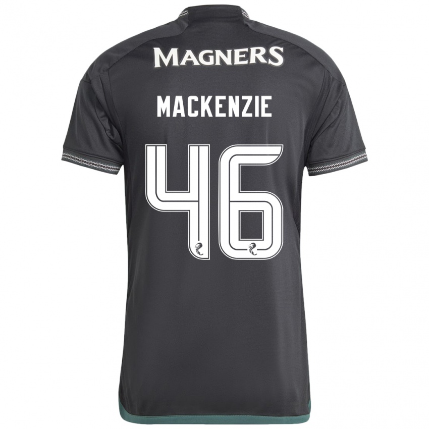 Gyermek Magnus Mackenzie #46 Fekete Idegenbeli Jersey 2023/24 Mez Póló Ing