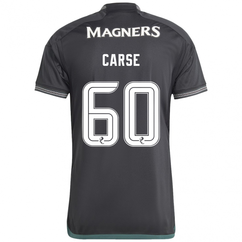 Gyermek Mackenzie Carse #60 Fekete Idegenbeli Jersey 2023/24 Mez Póló Ing