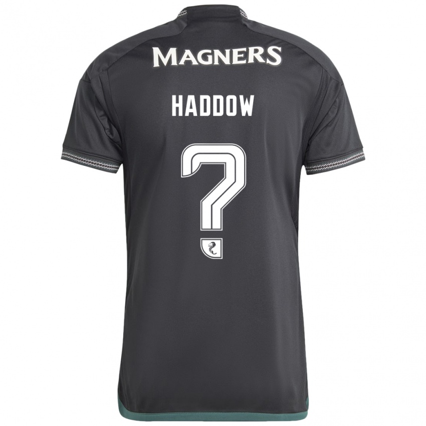 Gyermek Aiden Haddow #0 Fekete Idegenbeli Jersey 2023/24 Mez Póló Ing