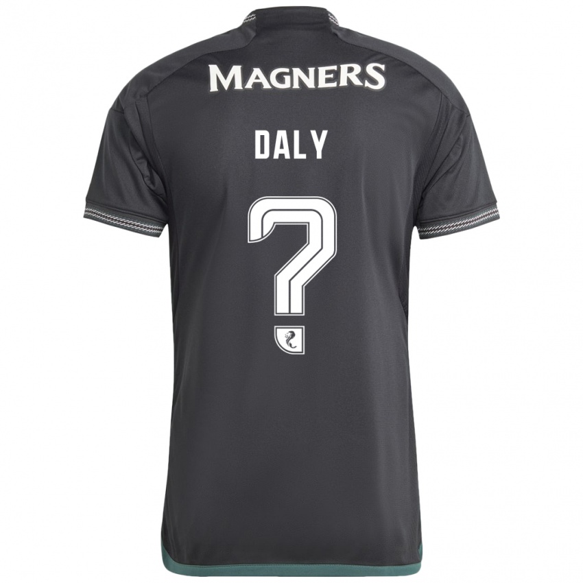 Gyermek Kayden Daly #0 Fekete Idegenbeli Jersey 2023/24 Mez Póló Ing