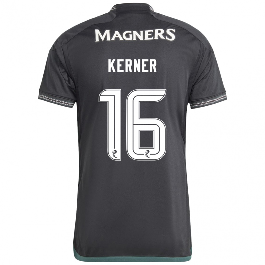 Gyermek Hana Kerner #16 Fekete Idegenbeli Jersey 2023/24 Mez Póló Ing