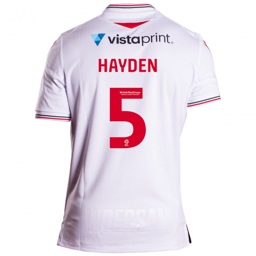 Gyermek Aaron Hayden #5 Fehér Idegenbeli Jersey 2023/24 Mez Póló Ing