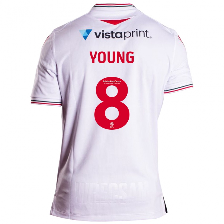 Gyermek Luke Young #8 Fehér Idegenbeli Jersey 2023/24 Mez Póló Ing