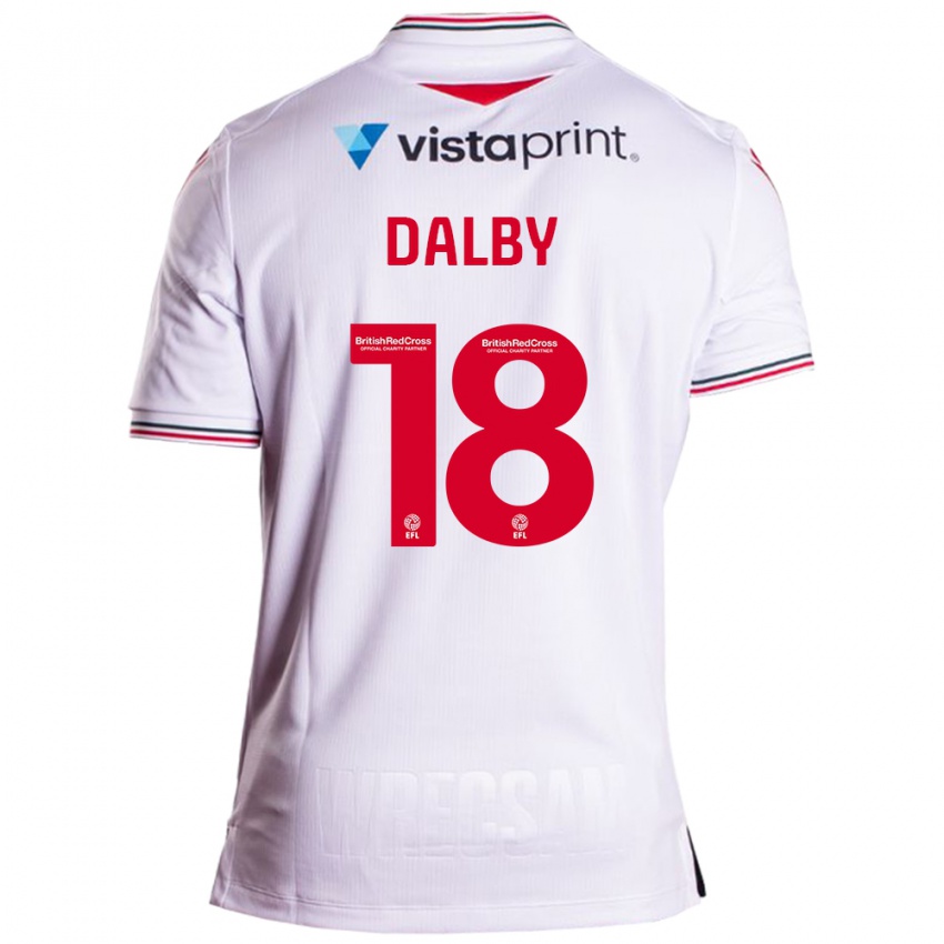 Gyermek Sam Dalby #18 Fehér Idegenbeli Jersey 2023/24 Mez Póló Ing