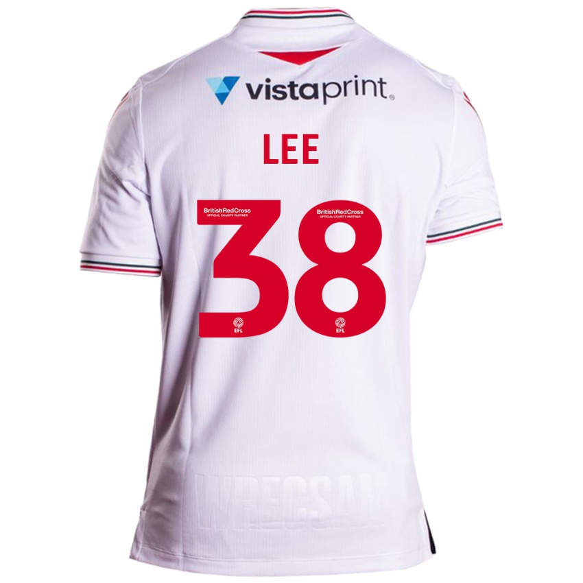 Gyermek Elliot Lee #38 Fehér Idegenbeli Jersey 2023/24 Mez Póló Ing