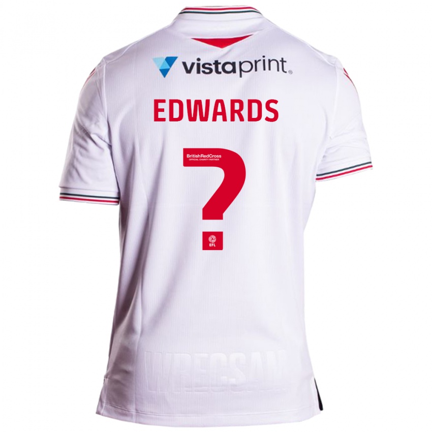 Gyermek Callum Edwards #0 Fehér Idegenbeli Jersey 2023/24 Mez Póló Ing