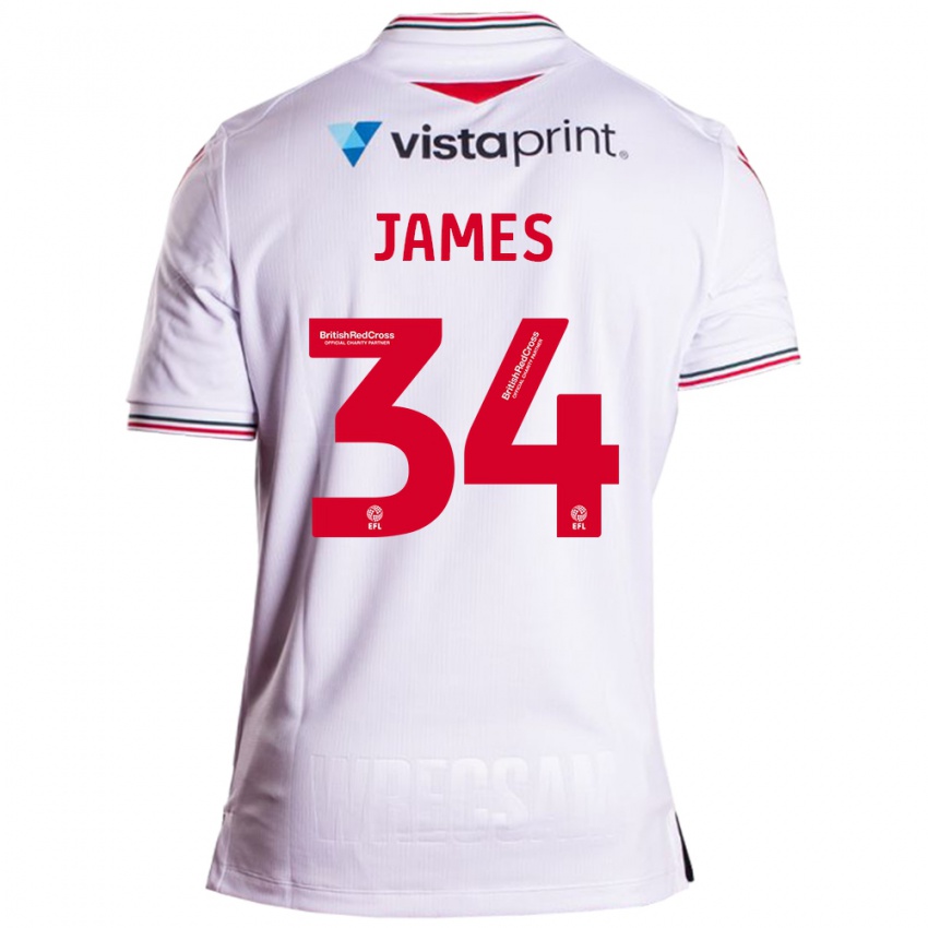 Gyermek Aaron James #34 Fehér Idegenbeli Jersey 2023/24 Mez Póló Ing