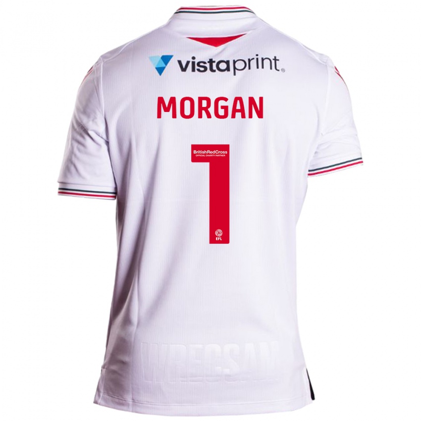 Gyermek Delyth Morgan #1 Fehér Idegenbeli Jersey 2023/24 Mez Póló Ing