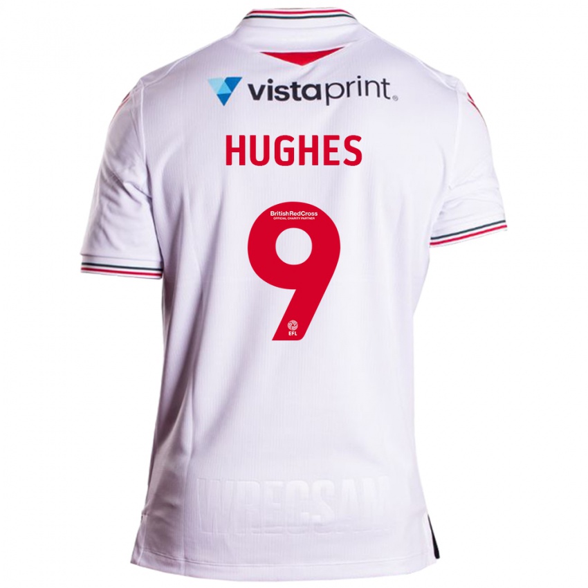 Gyermek Rosie Hughes #9 Fehér Idegenbeli Jersey 2023/24 Mez Póló Ing