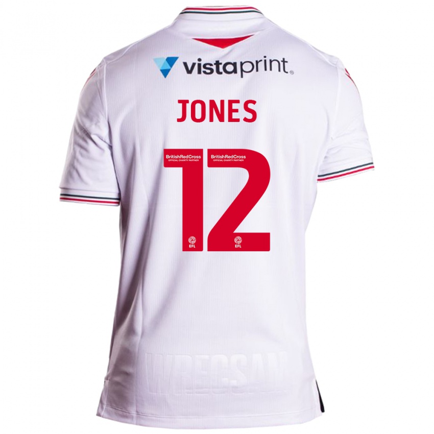 Gyermek Carra Jones #12 Fehér Idegenbeli Jersey 2023/24 Mez Póló Ing