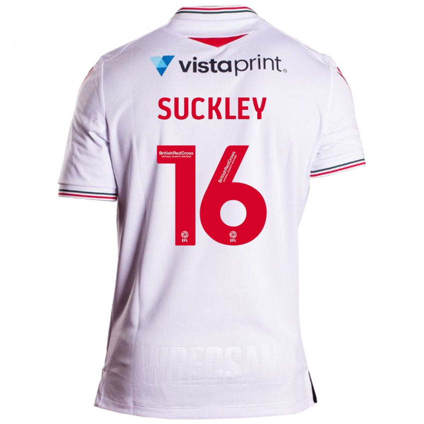 Gyermek Ava Suckley #16 Fehér Idegenbeli Jersey 2023/24 Mez Póló Ing