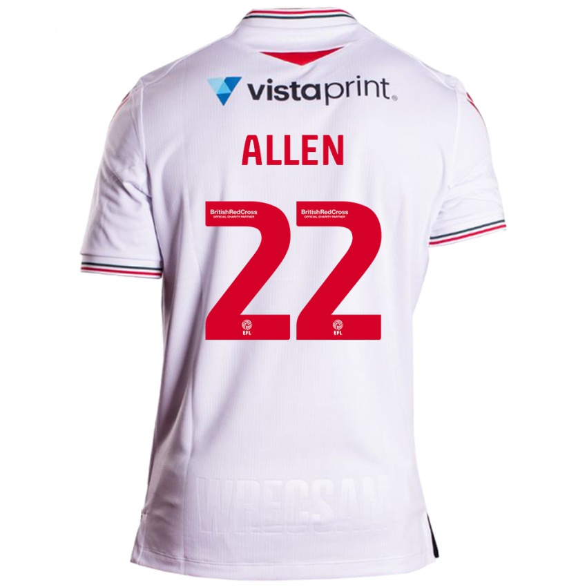 Gyermek Keren Allen #22 Fehér Idegenbeli Jersey 2023/24 Mez Póló Ing