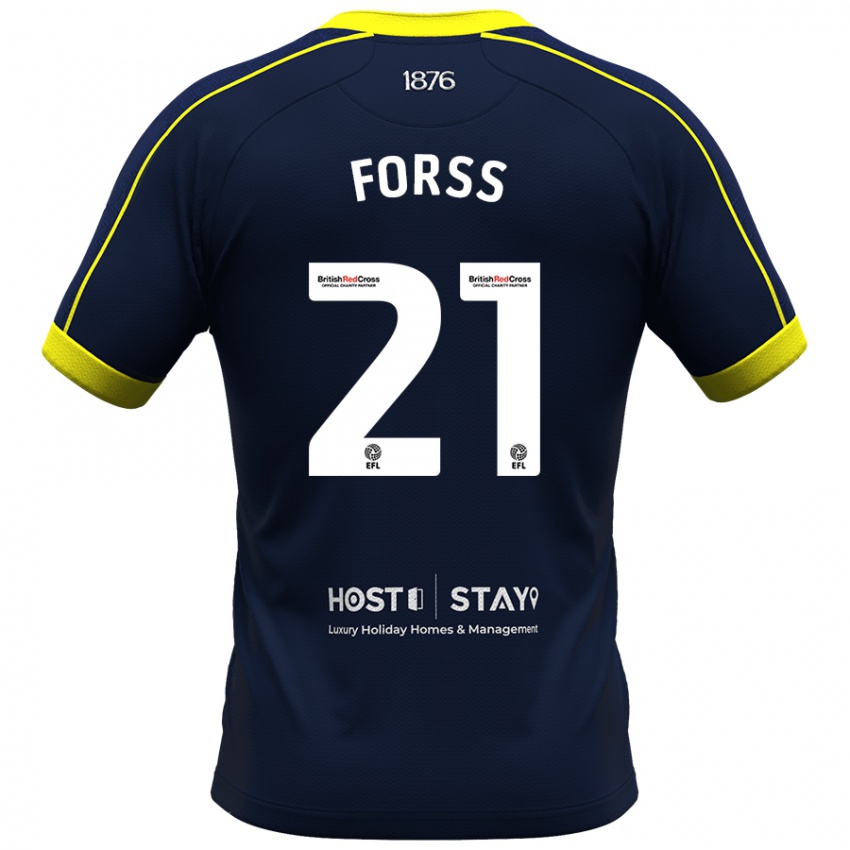 Gyermek Marcus Forss #21 Haditengerészet Idegenbeli Jersey 2023/24 Mez Póló Ing