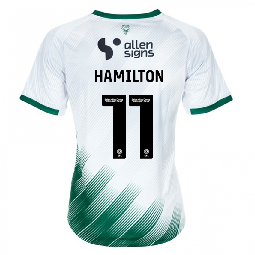 Gyermek Ethan Hamilton #11 Fehér Idegenbeli Jersey 2023/24 Mez Póló Ing